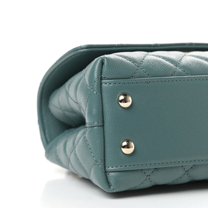 Chanel Caviar Quilted Mini Coco Handle Flap Green 8 of 11