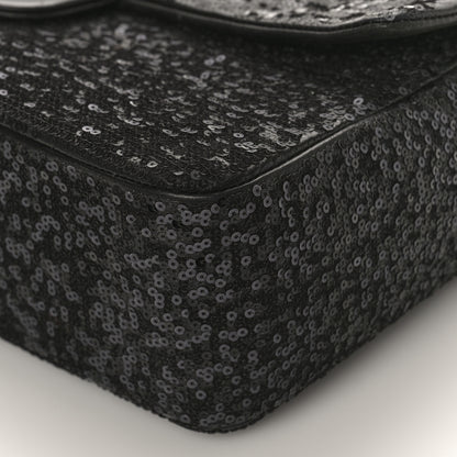 Chanel Sequin Lambskin Medium Moonlight on Water Flap Black 9 of 10