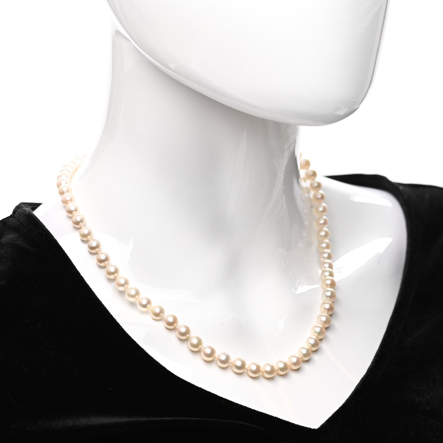 Mikimoto 18K Yellow Gold Akoya Pearl 6.5-7mm Strand Necklace 18.5" 2 of 4