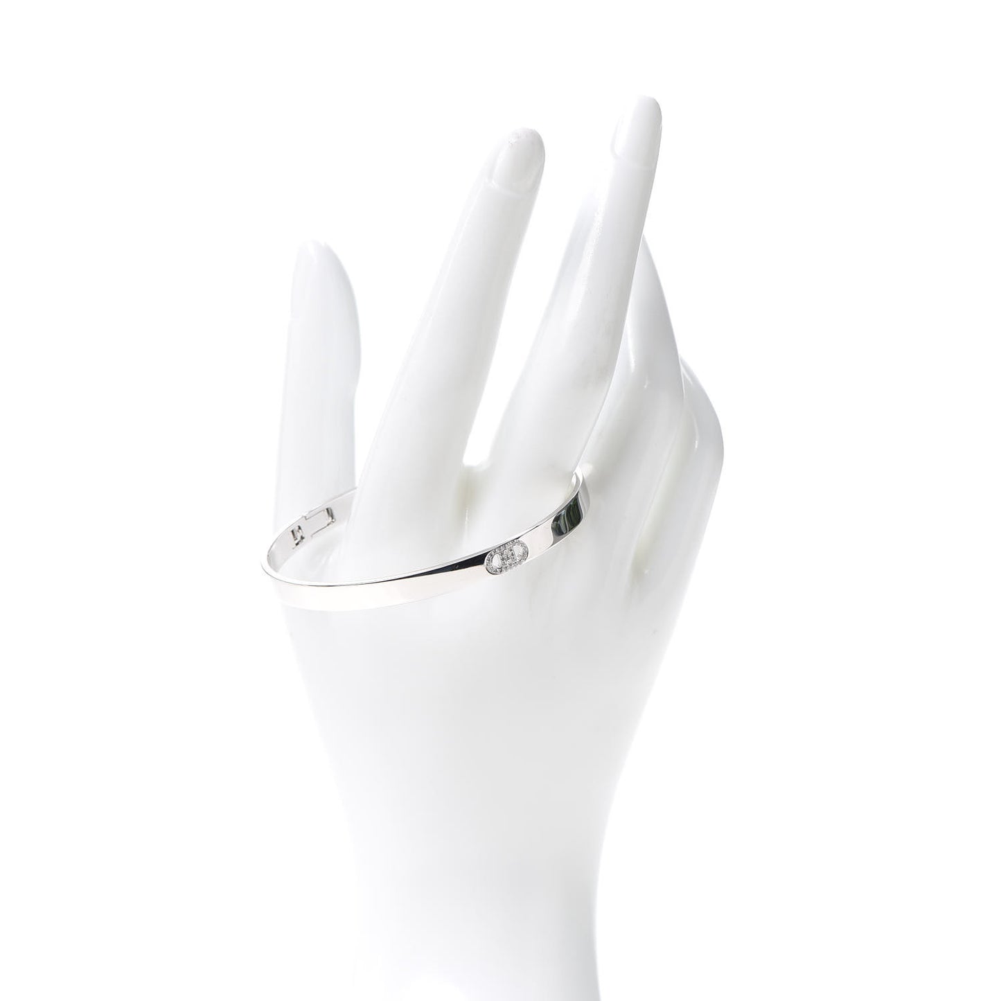 18K White Gold Diamond PM H D'Ancre Bracelet LG
