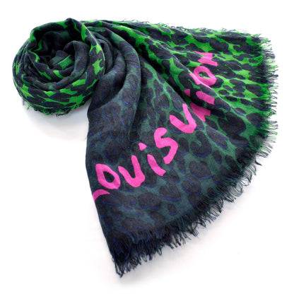 Louis Vuitton Leopard Blurry Cashmere Scarf 4 of 5