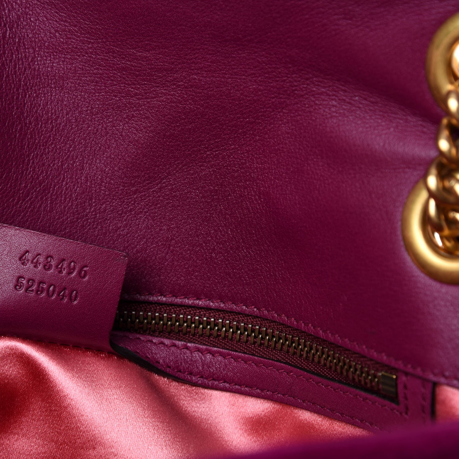 Gucci Velvet Matelasse Medium GG Marmont Shoulder Bag Fuchsia Violet Cyclamen 9 of 10