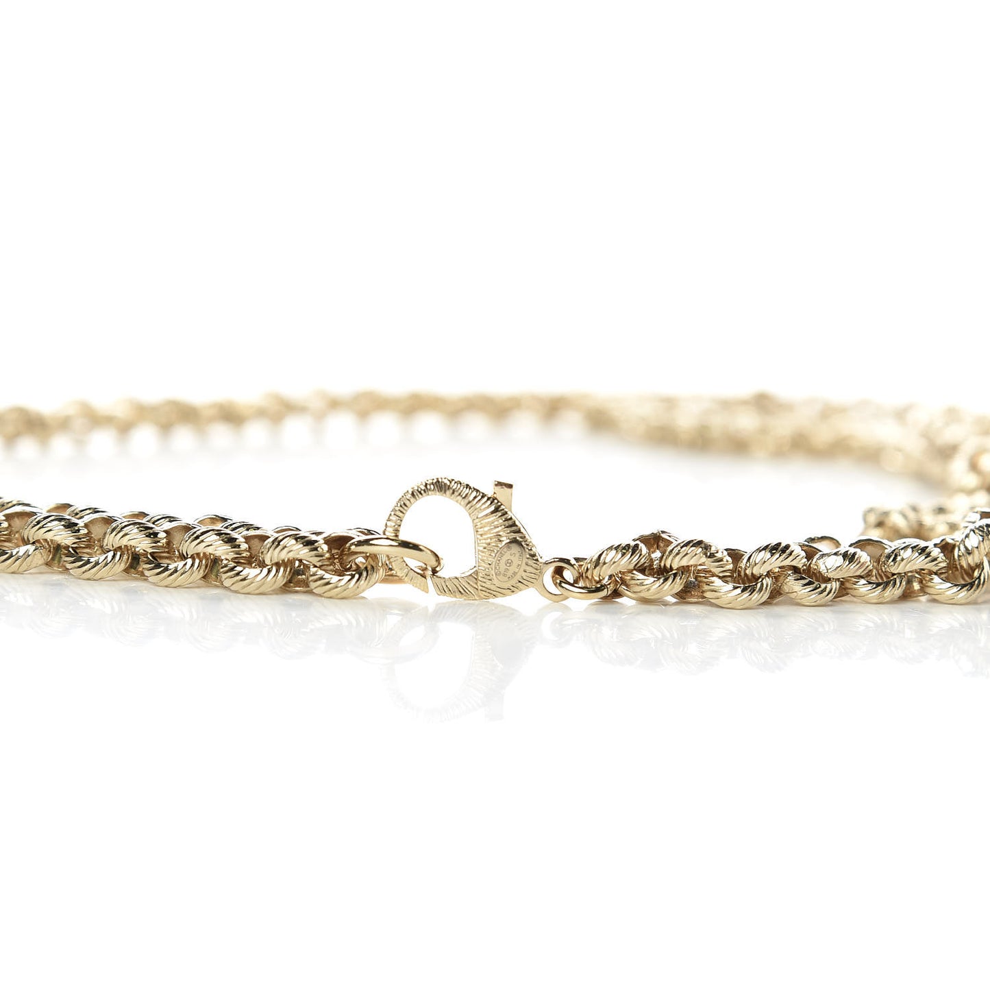 Metal Crystal 90's Icon Logo Chain Belt Gold