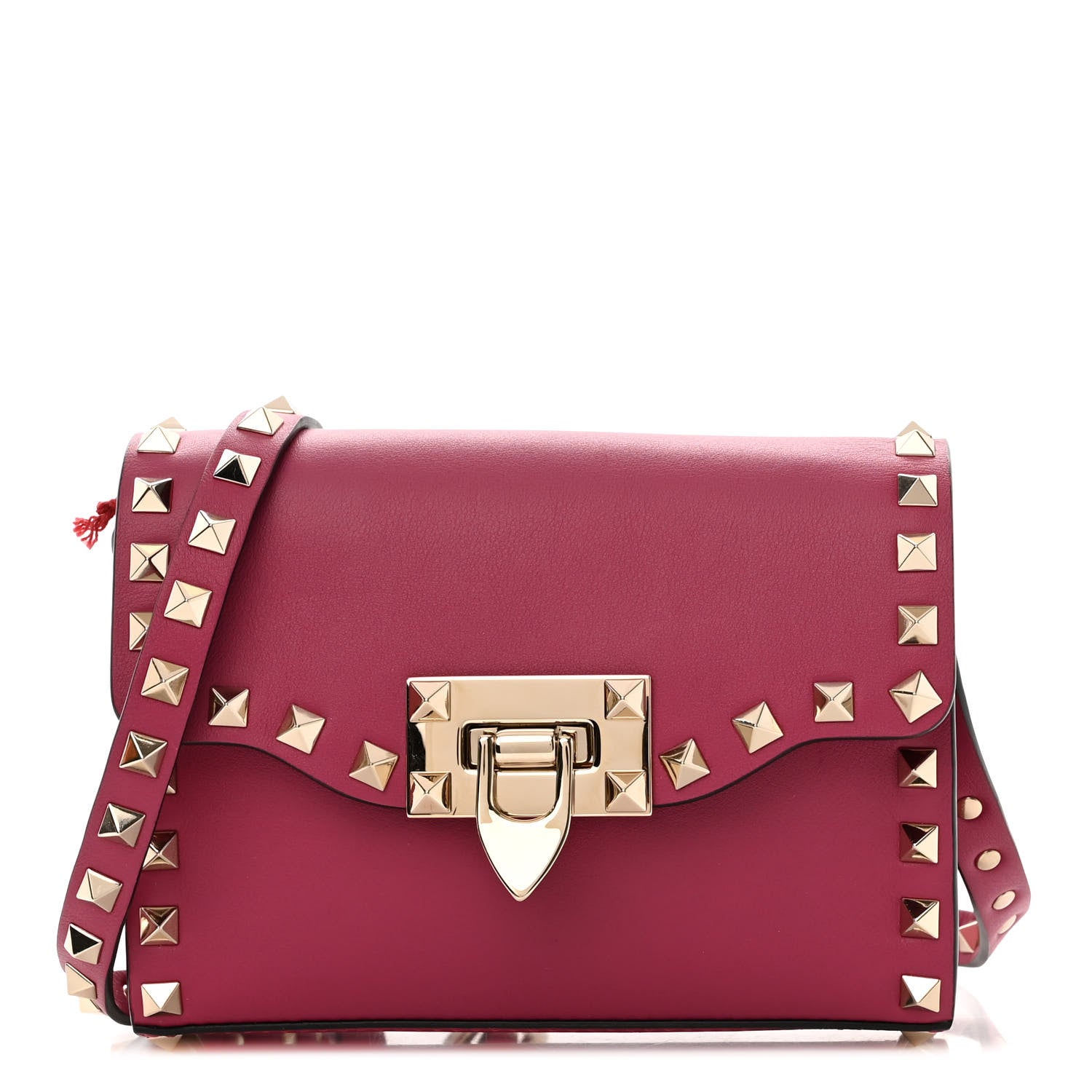 Valentino Garavani Vitello Mini Rockstud Flip Lock Crossbody Bag Deep Cyclamin 1 of 11