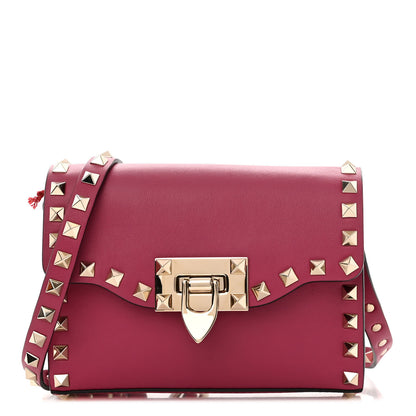 Valentino Garavani Vitello Mini Rockstud Flip Lock Crossbody Bag Deep Cyclamin 1 of 11