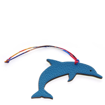 Hermes Togo Epsom Petit H Bag Charm Dolphin Bleu Izmir Vert Cru 1 of 4