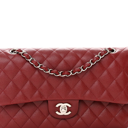 Chanel Caviar Quilted Medium Double Flap Dark Red 8 of 12