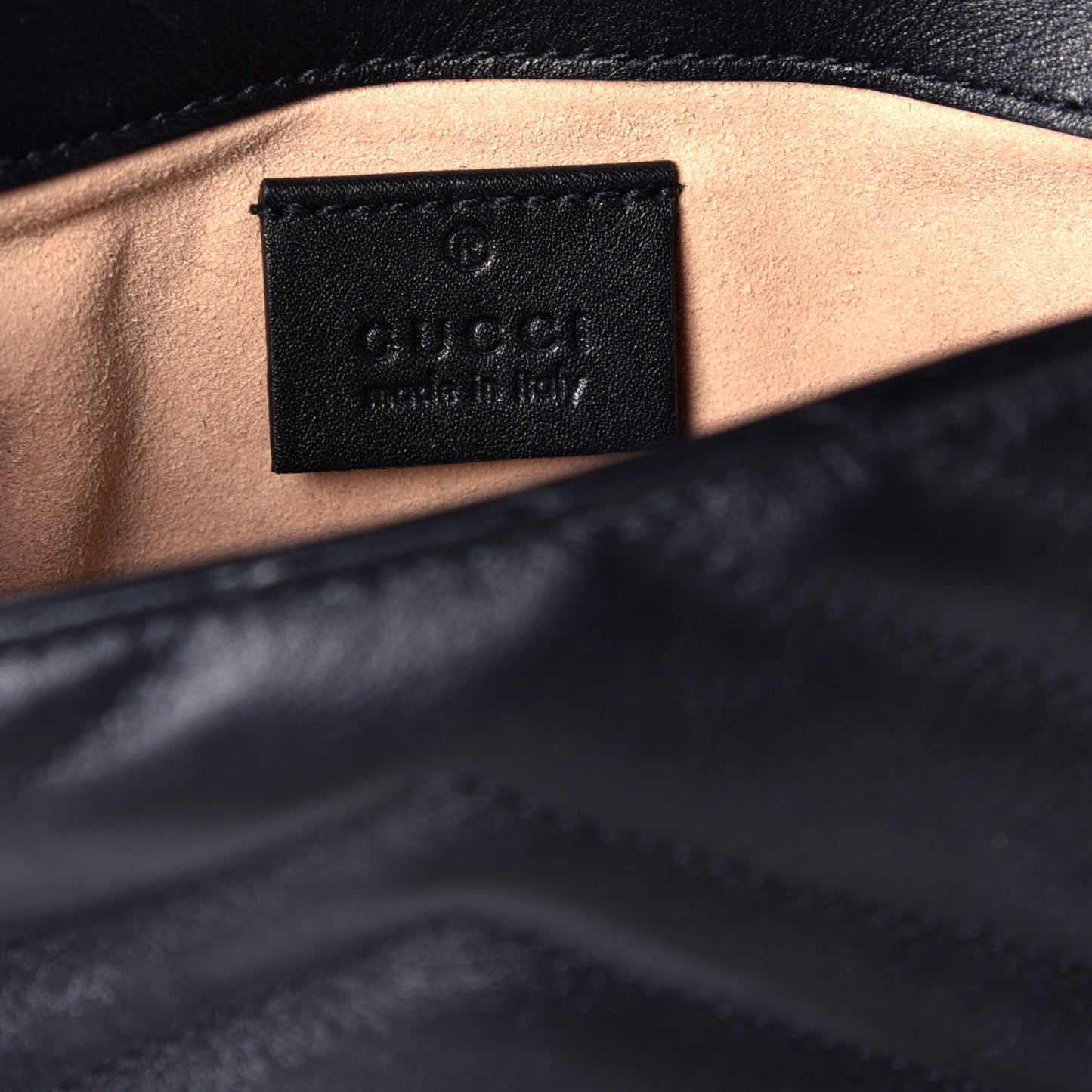 Calfskin Matelasse Super Mini GG Marmont Shoulder Bag Black