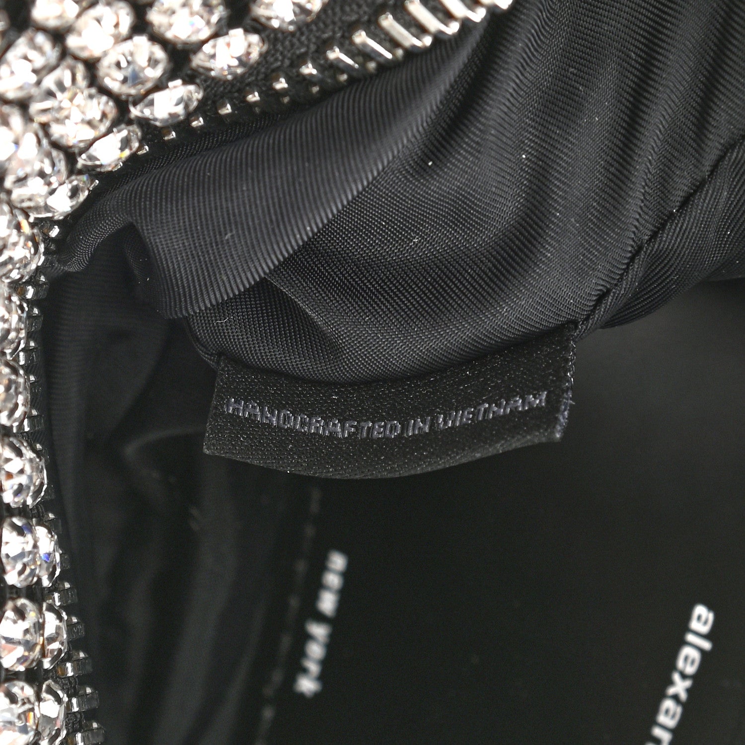Alexander Wang Mesh Crystal Rhinestone Mini Heiress Pouch Black Silver 7 of 9