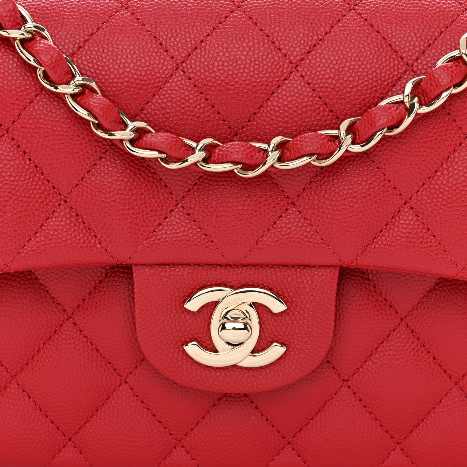 Chanel Caviar Quilted Small Double Flap Red 7 of 10