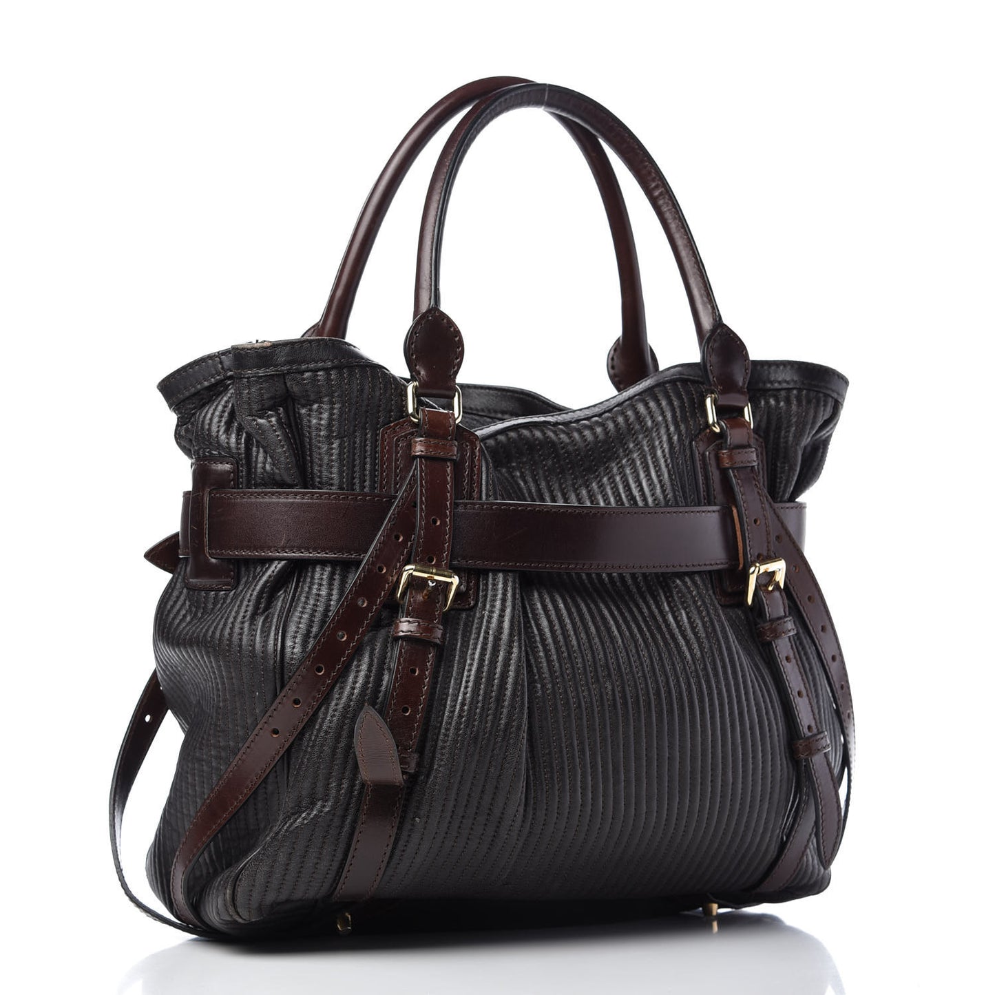Calfskin Quilted Belt Tote Black