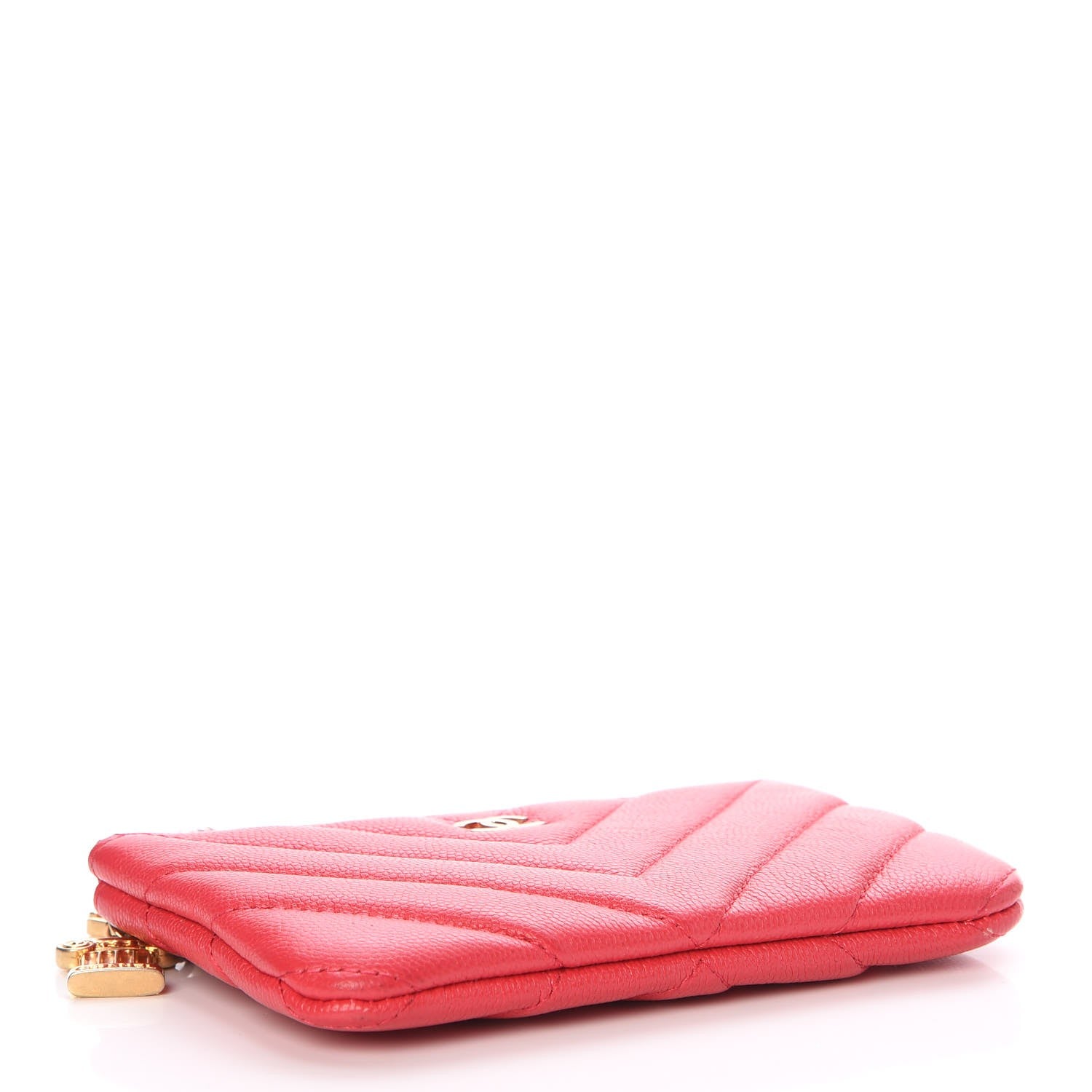 Chanel Caviar Chevron Quilted Small Ancient Greek Charms Cosmetic Case Red 4 of 10