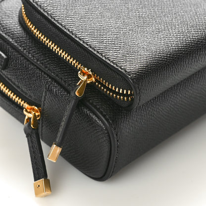 Christian Dior Grained Calfskin Caro Double Pouch Black 9 of 11