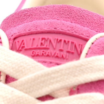 Valentino Garavani Suede Calfskin Womens Upvillage Crosta Low Top Sneakers 40 Pink Ivory 10 of 10