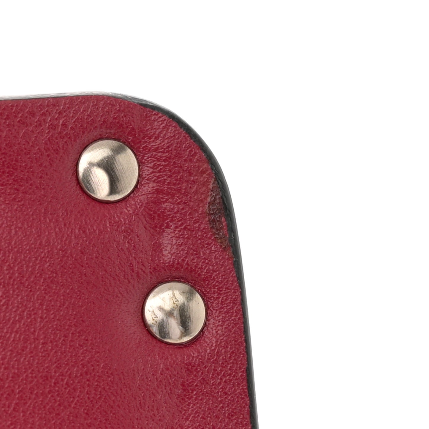 Vitello Medium Rockstud Flap Saddle Bag Scarlet