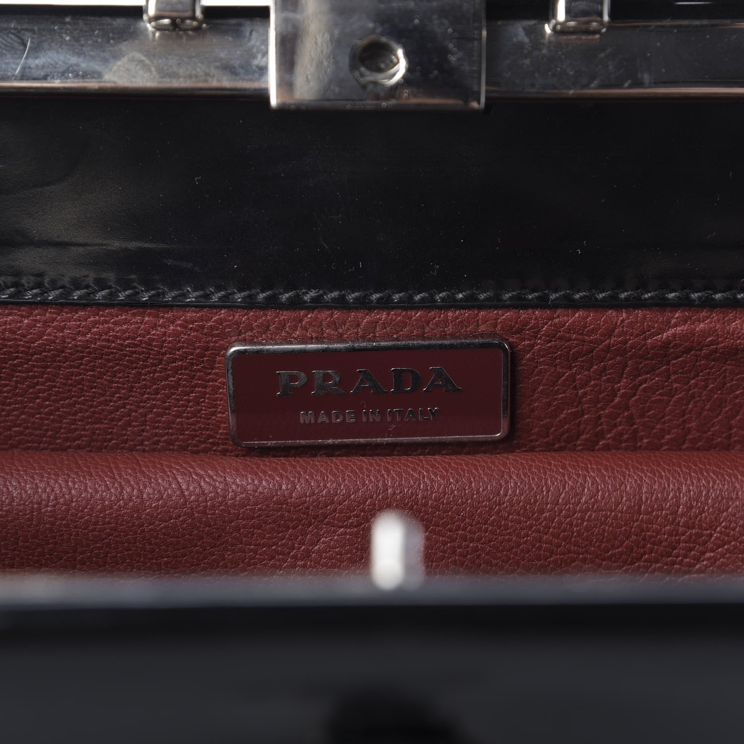 Prada Spazzolato Logo Print Framed Bag Black 8 of 8