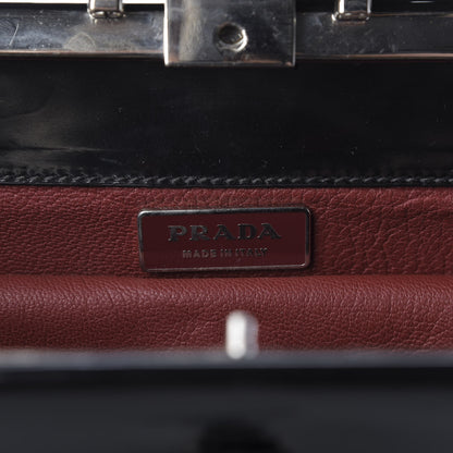 Prada Spazzolato Logo Print Framed Bag Black 8 of 8