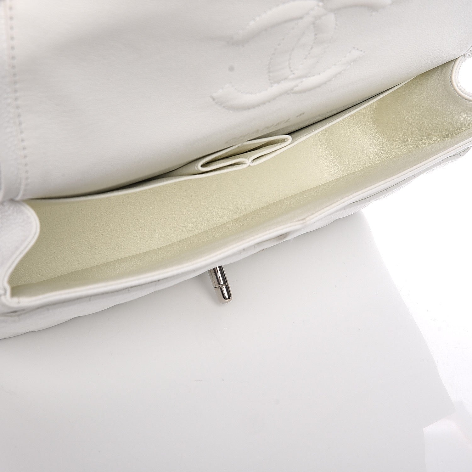 Chanel Caviar Quilted Medium Double Flap White 5 of 12