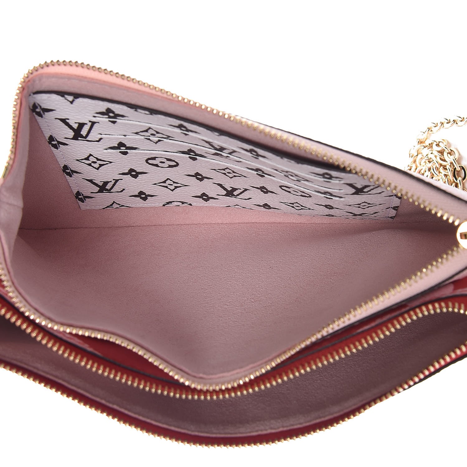 Louis Vuitton Monogram Giant Double Zip Pochette Rouge 6 of 10