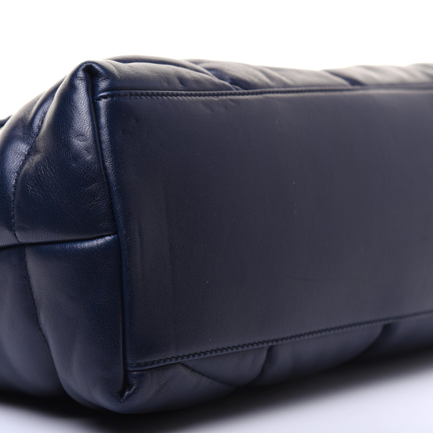 Lambskin Quilted Small Loulou Puffer Monogram Chain Satchel Navy