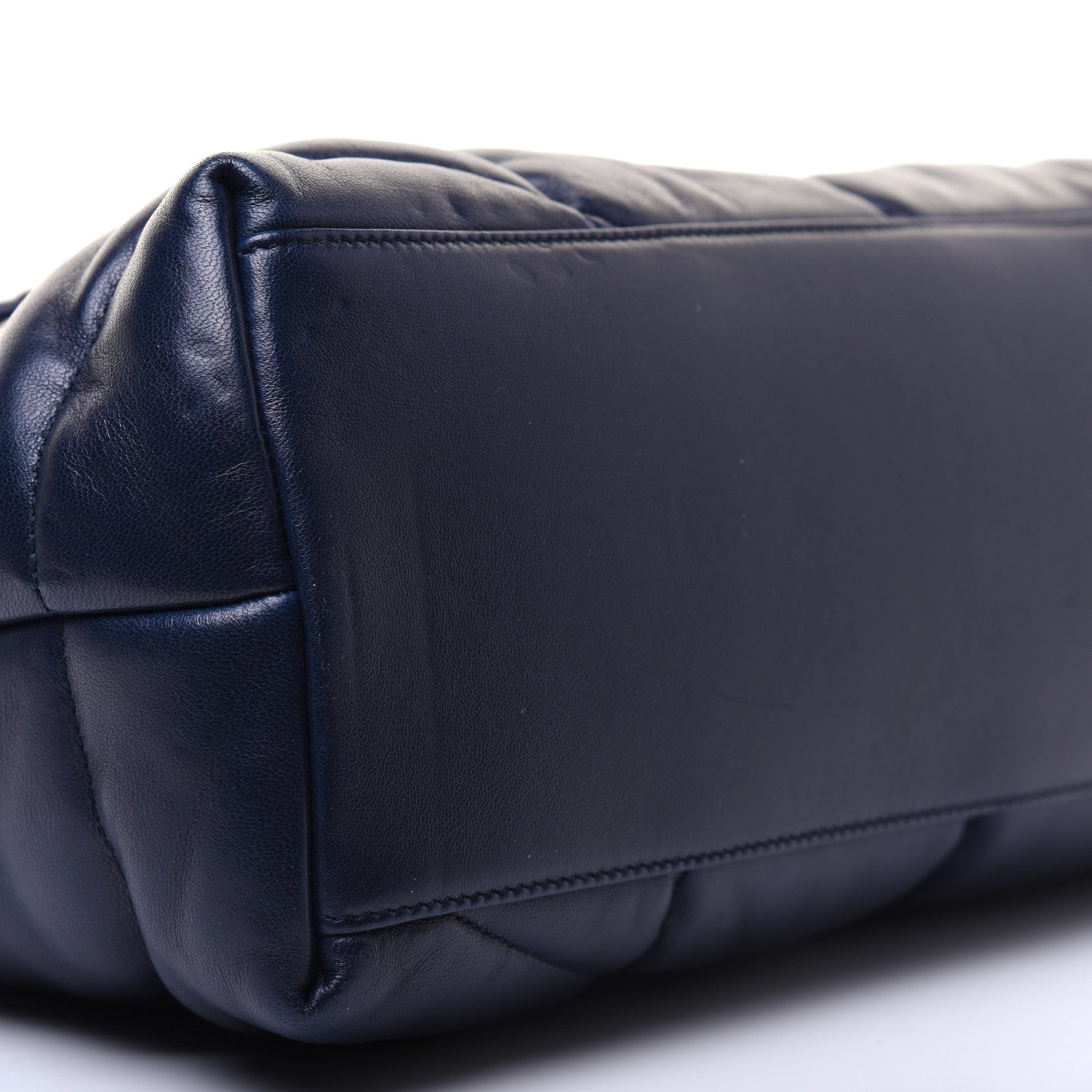 Saint Laurent Lambskin Quilted Small Loulou Puffer Monogram Chain Satchel Navy 6 of 24