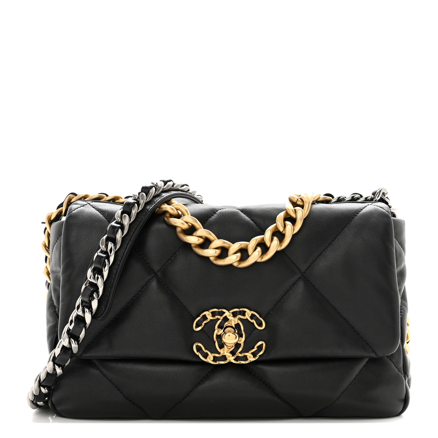 Chanel Goatskin Quilted Medium Chanel 19 Flap Black 1 of 11