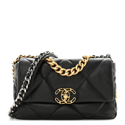 Chanel Goatskin Quilted Medium Chanel 19 Flap Black 1 of 11