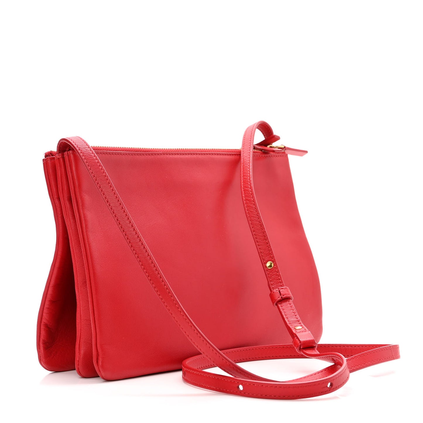 Lambskin Small Trio Crossbody Bag Red