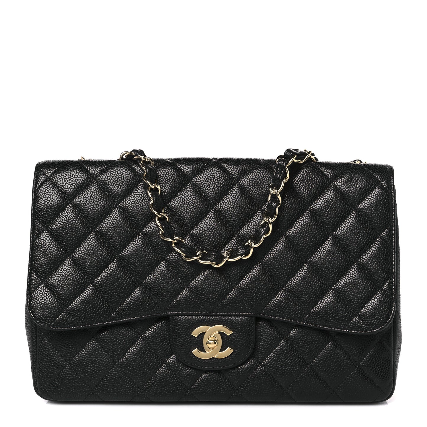 Caviar Quilted Jumbo Single Flap Black
