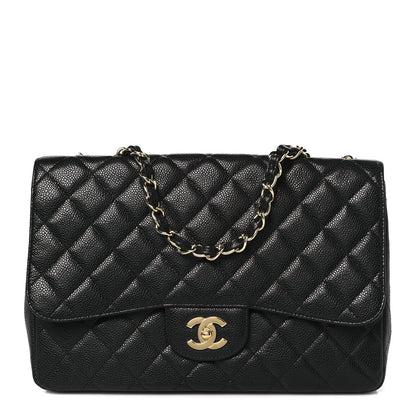 Chanel Caviar Quilted Jumbo Single Flap Black 1 of 11