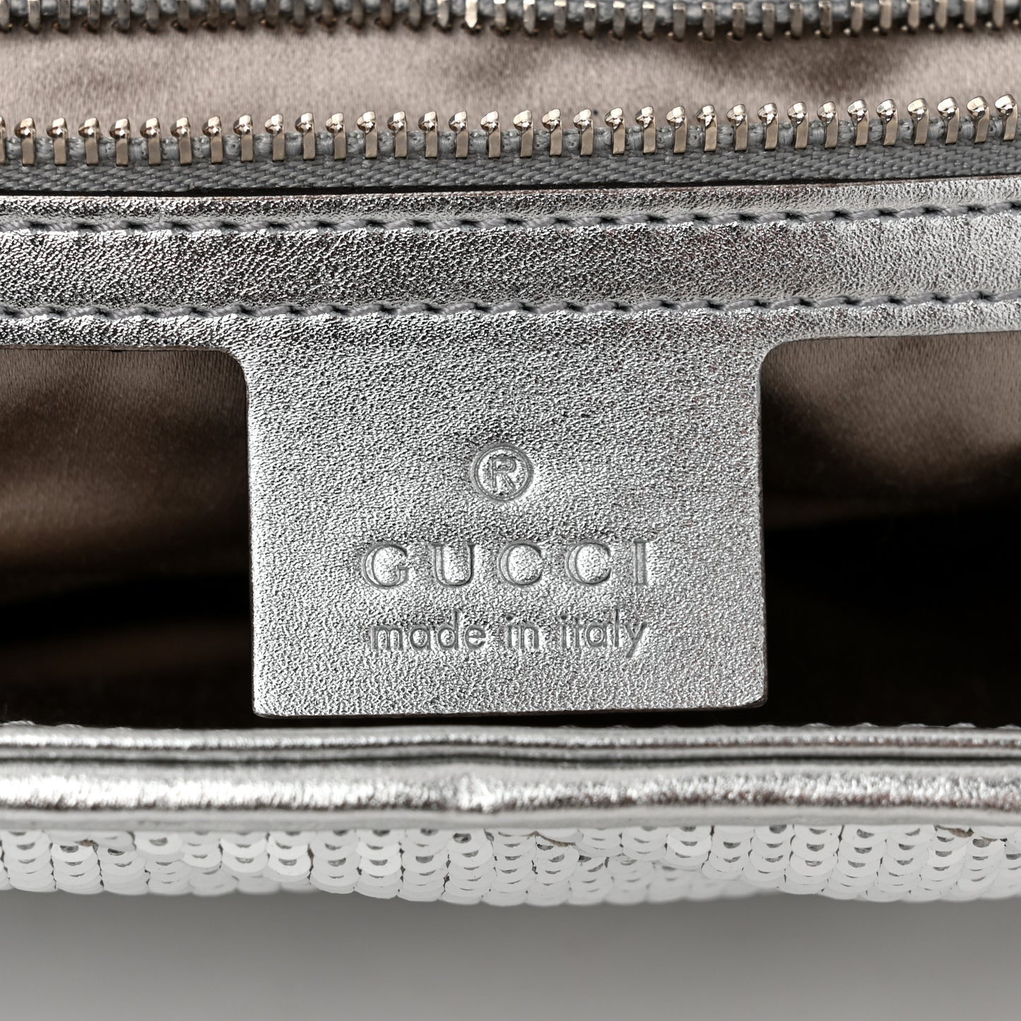 Sequin Matelasse Small GG Marmont Shoulder Bag Silver