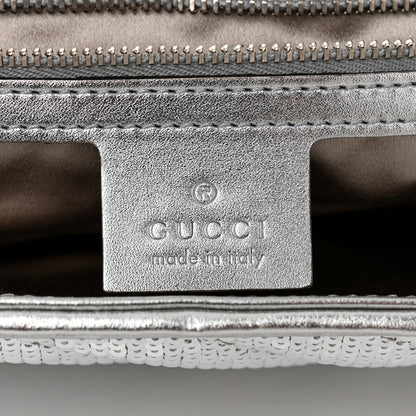 Gucci Sequin Matelasse Small GG Marmont Shoulder Bag Silver 6 of 10