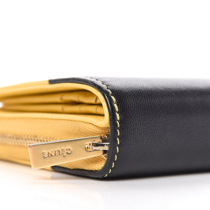 Celine Lambskin Compact Wallet Sun Yellow Black 8 of 18