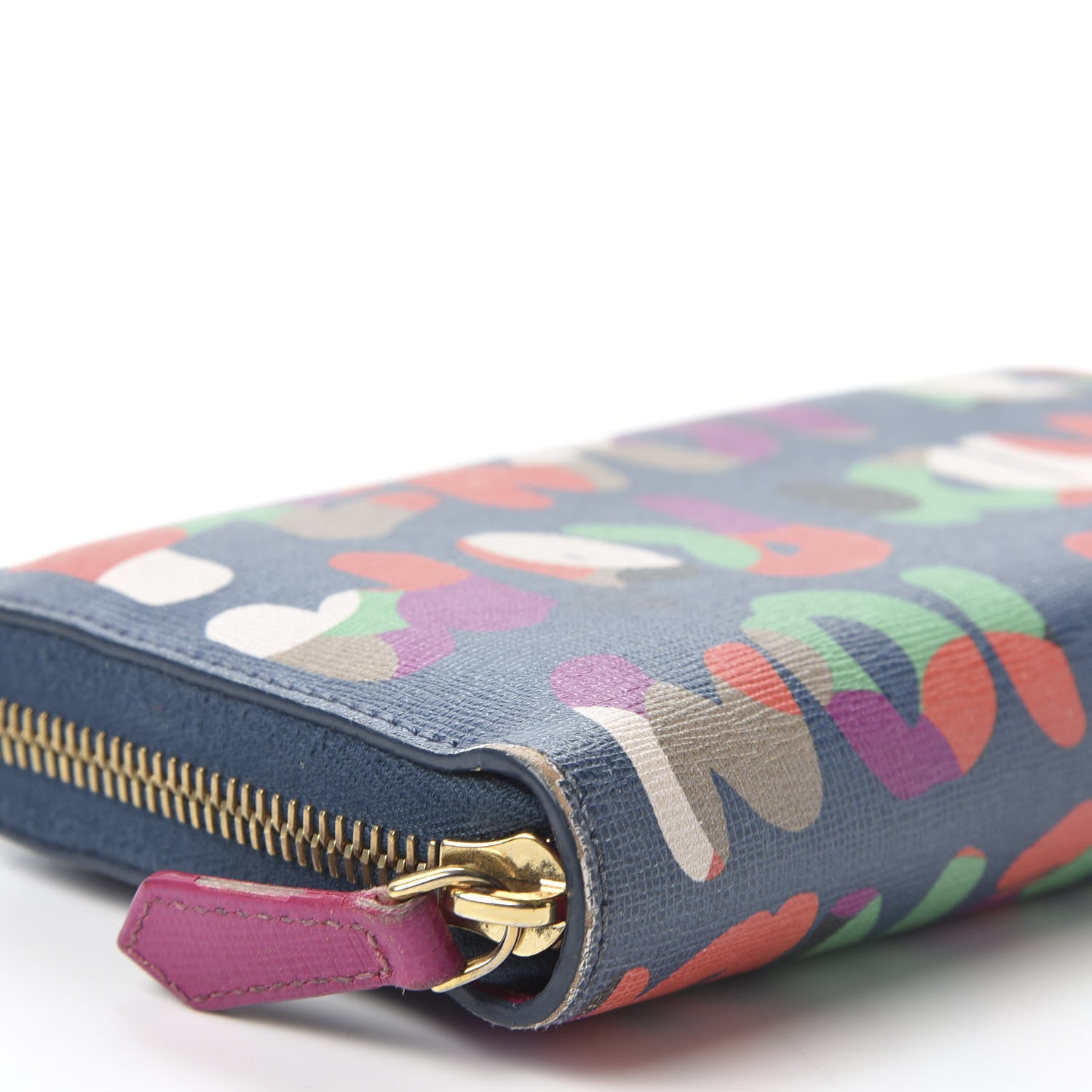 Fendi Vitello Elite Fendi Roma Simply Zip Around Wallet Cobalt Multicolor 5 of 11