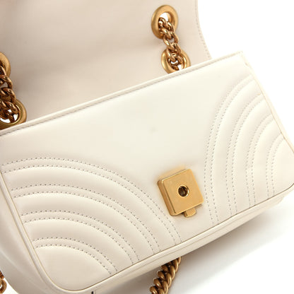 Gucci Calfskin Matelasse Mini GG Marmont Shoulder Bag White 10 of 11