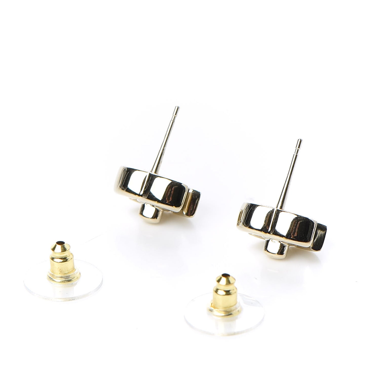Metal CC Turnlock Earrings Gold