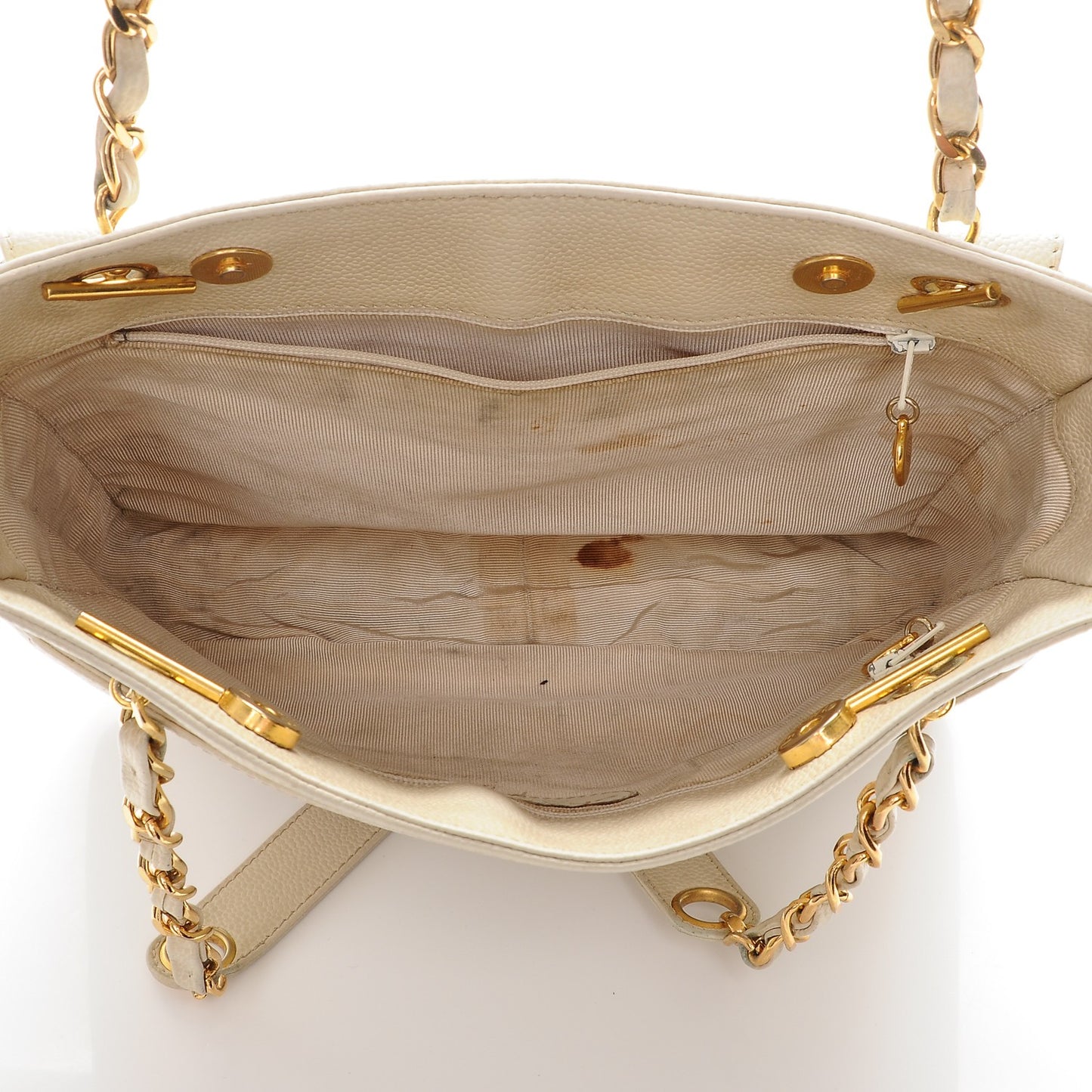 Caviar Shoulder Bag Light Beige
