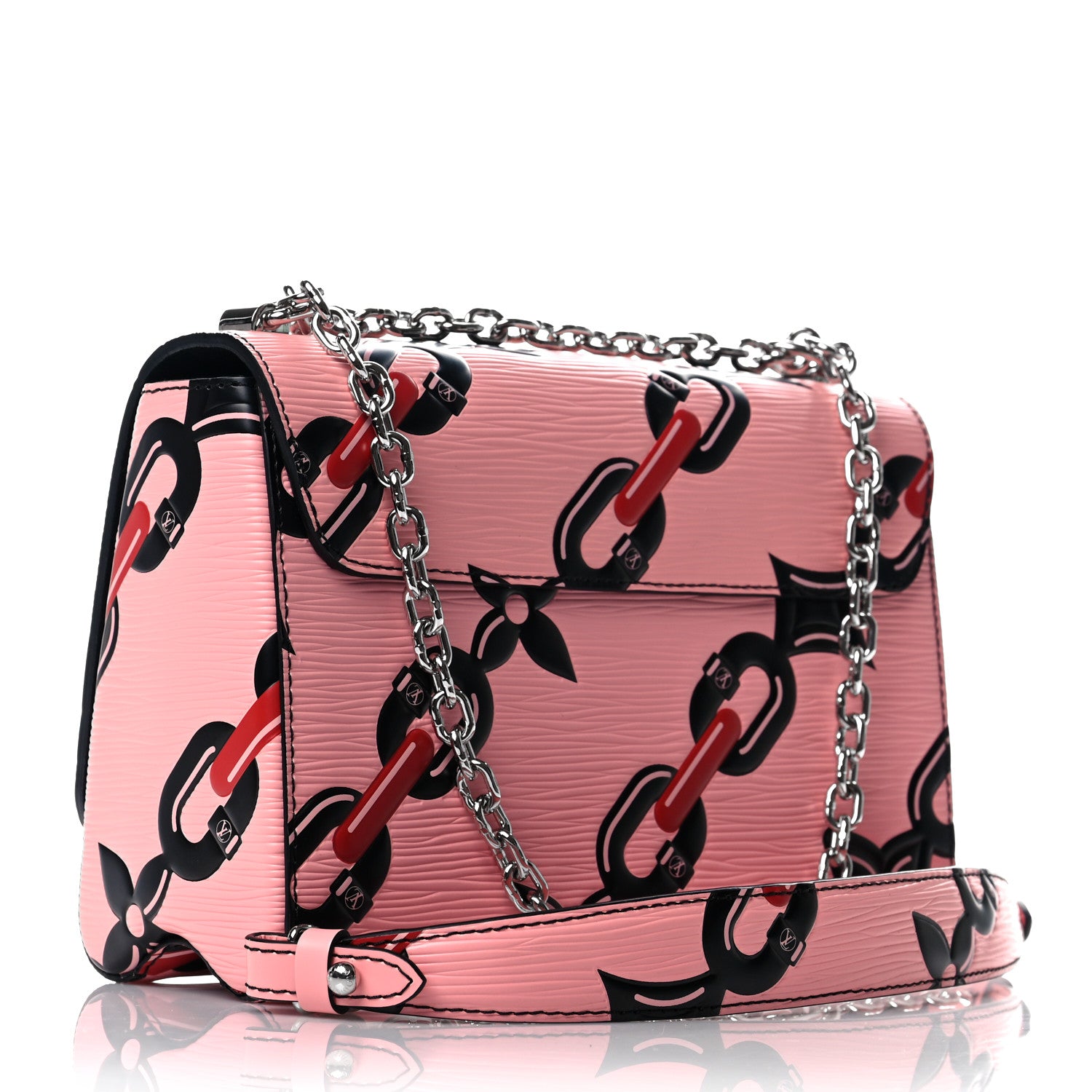 Louis Vuitton Epi Chain Flower Twist Shoulder Bag MM Pink 5 of 10