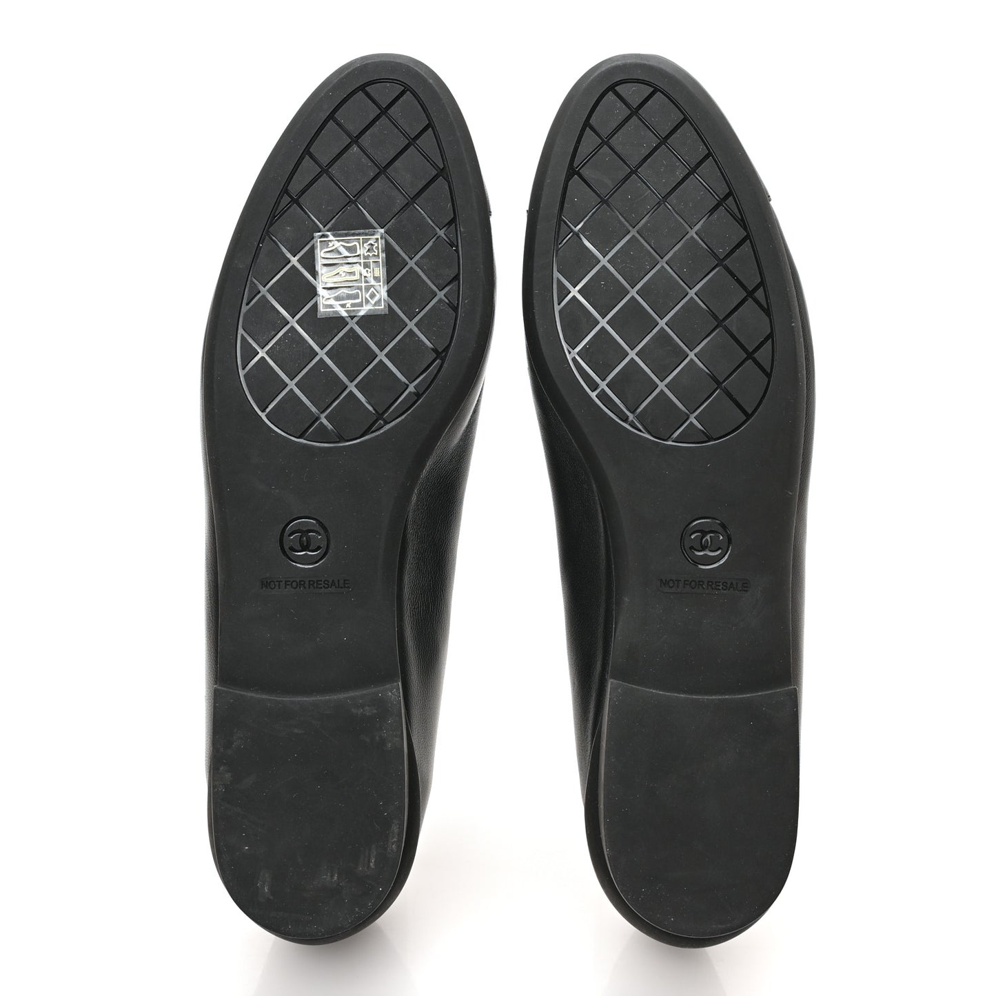 Lambskin Cap Toe CC Uniform Ballerina Flats 39 Black