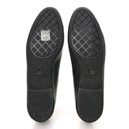 Chanel Lambskin Cap Toe CC Uniform Ballerina Flats 39 Black 5 of 8