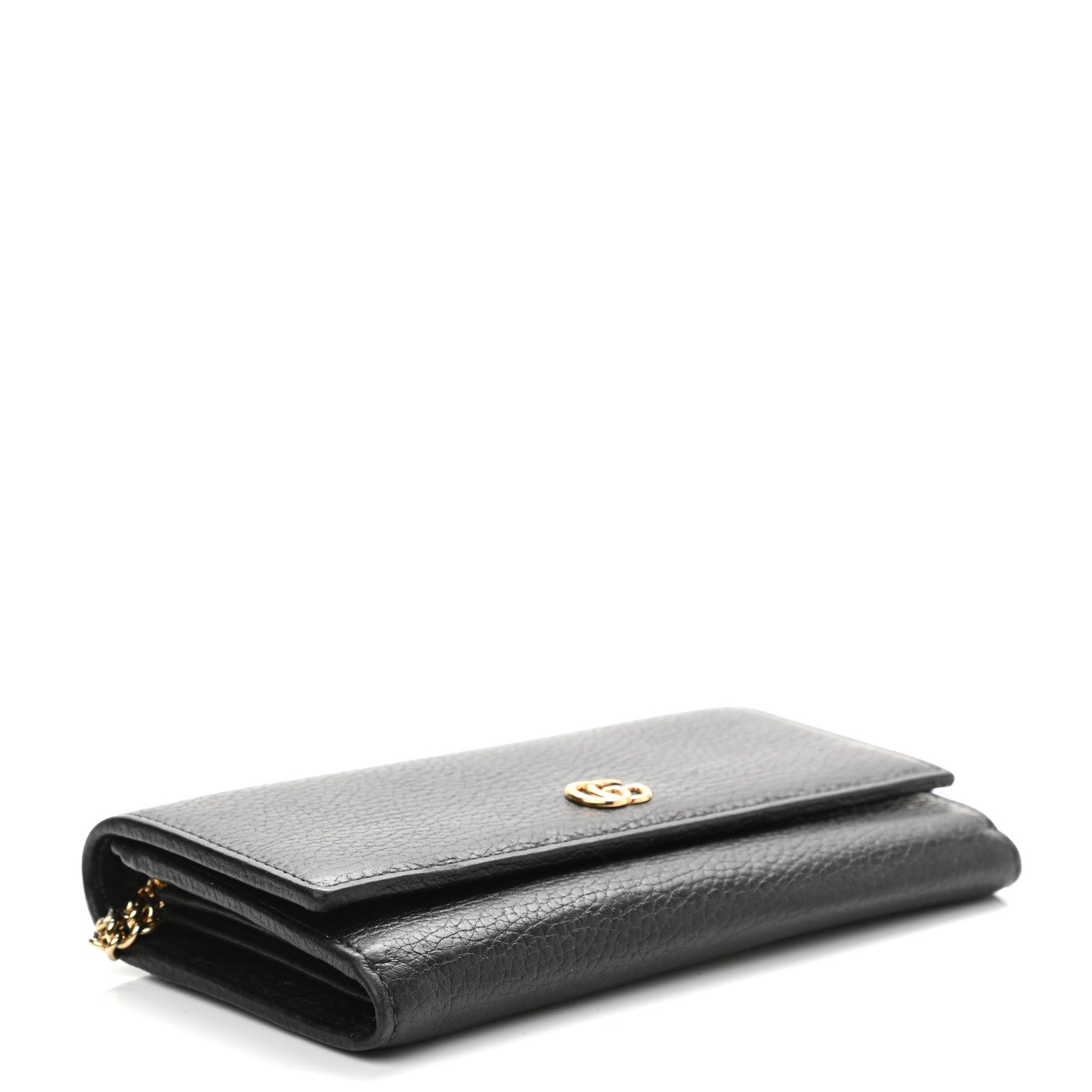 Gucci Calfskin Petite GG Marmont Wallet Chain Bag Black 3 of 10