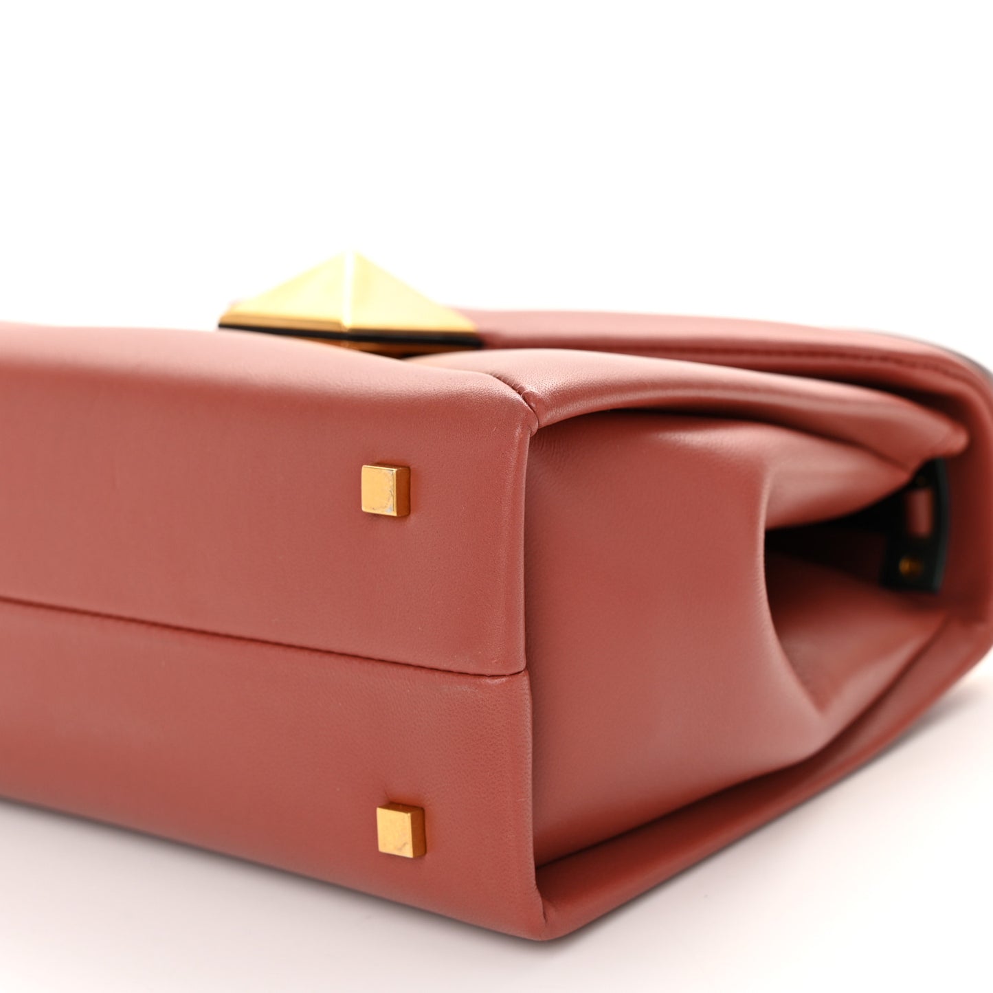 Nappa Small One Stud Top Handle Bag Gingerbread