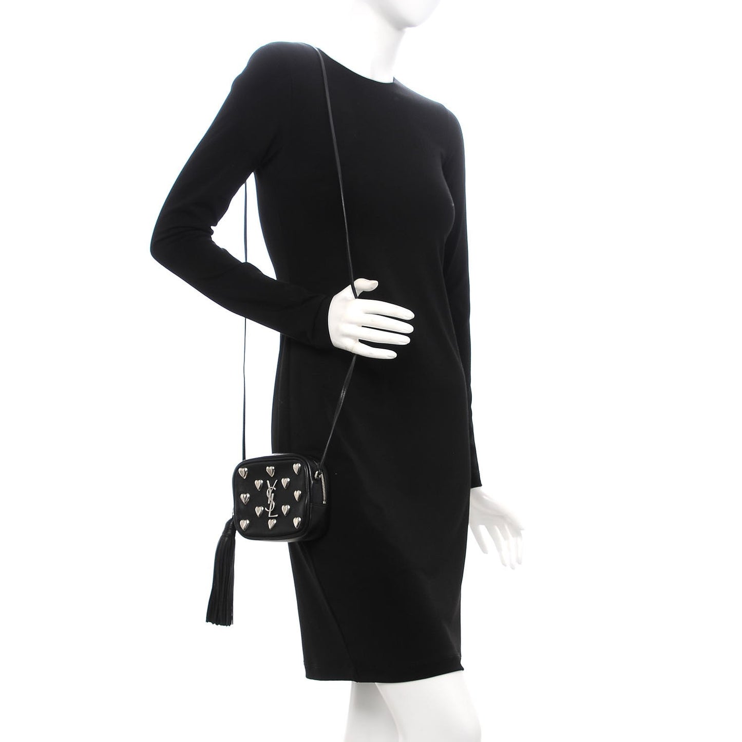 Nappa Studded Monogram Heart Blogger Bag Black