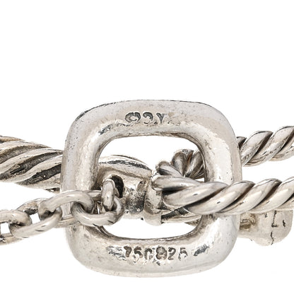 David Yurman Sterling Silver 18K Yellow Gold Cable Heart 5 Charm Bracelet 3 of 3