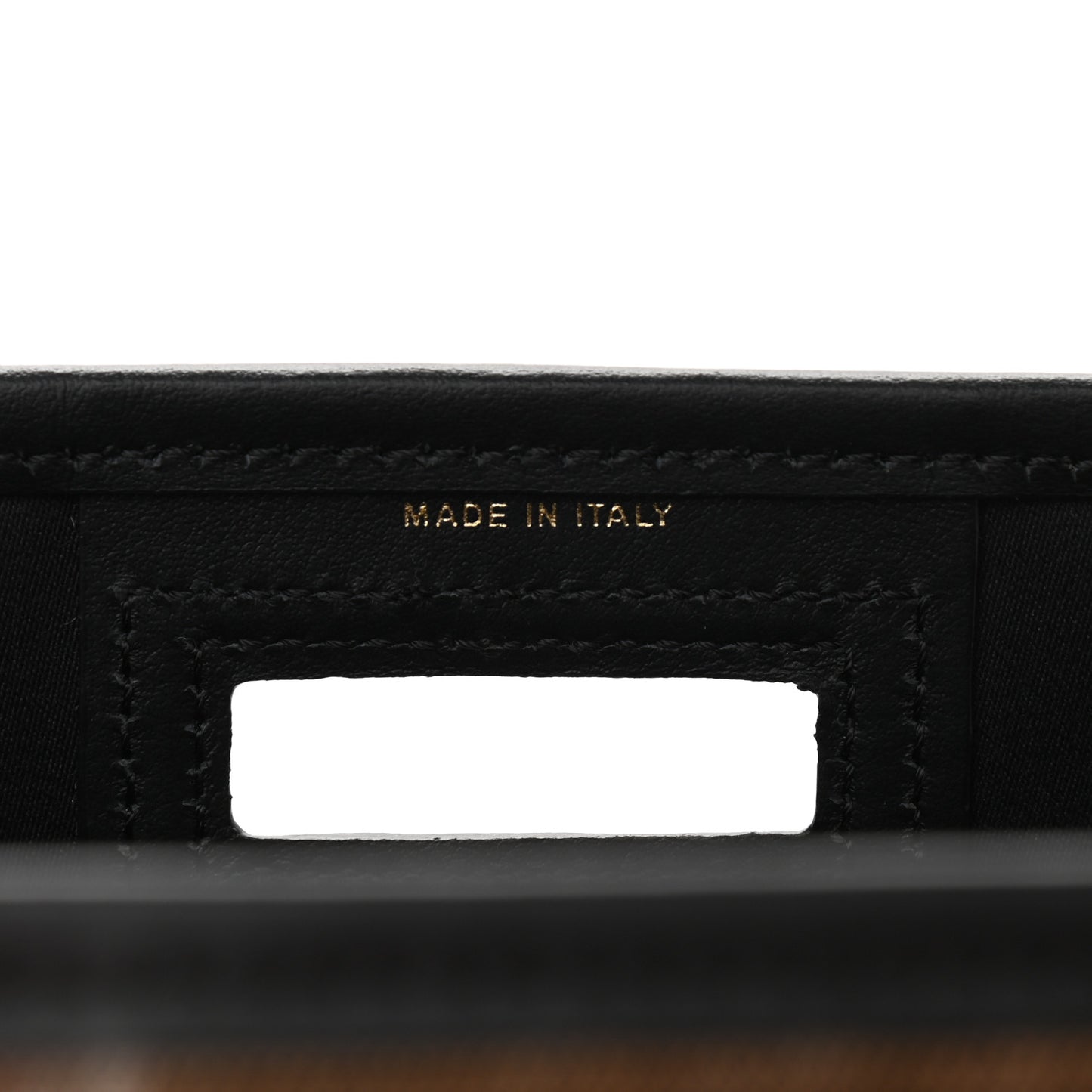 Glazed Fabric Vitello Century FF 1974 Stamp Patch Medium Peekaboo Defender Cover Mogano Panna Black