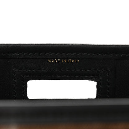 Fendi Glazed Fabric Vitello Century FF 1974 Stamp Patch Medium Peekaboo Defender Cover Mogano Panna Black 7 of 11
