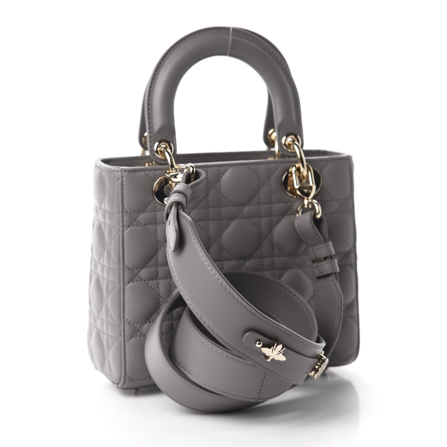 Lambskin Cannage Small My ABCDior Lady Dior Grey