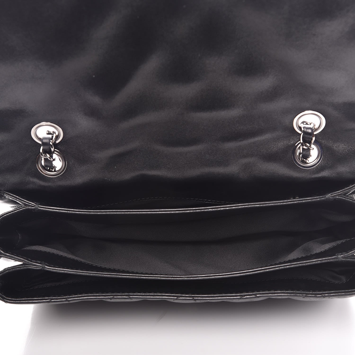 Chanel Lambskin Quilted Large 3 Flap Black 6 of 9