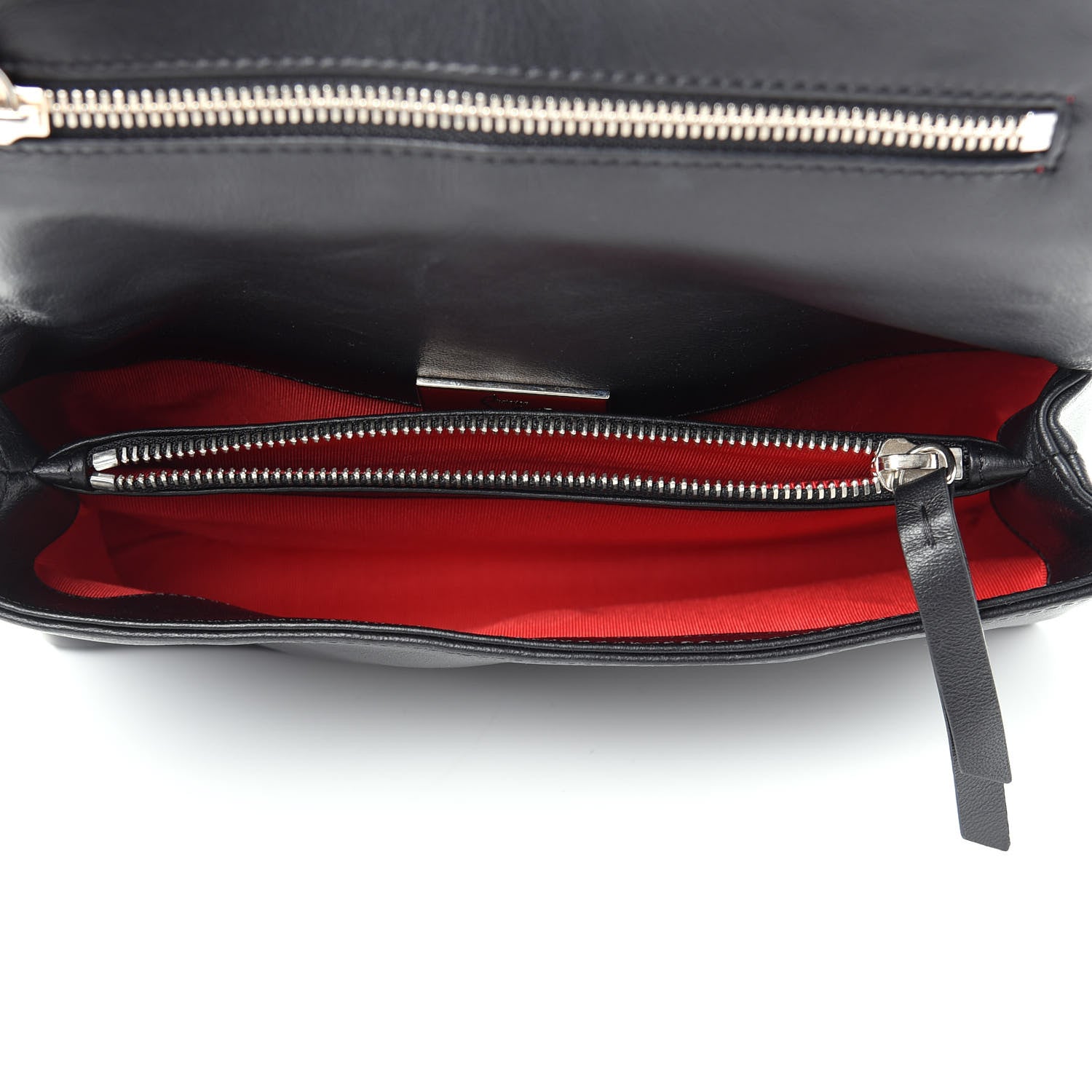Christian Louboutin Calfskin Studded Sweet Charity Optic Clutch Black 5 of 10