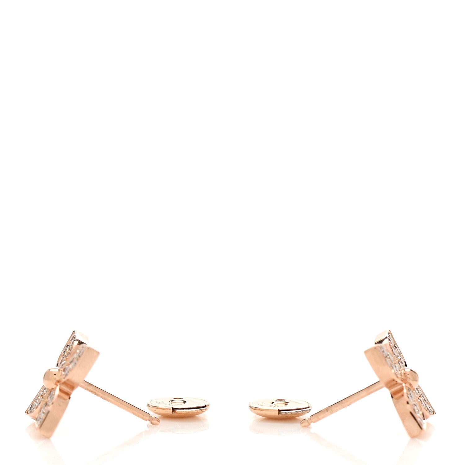 Louis Vuitton 18K Pink Gold Diamond Star Blossom Stud Earrings 4 of 4